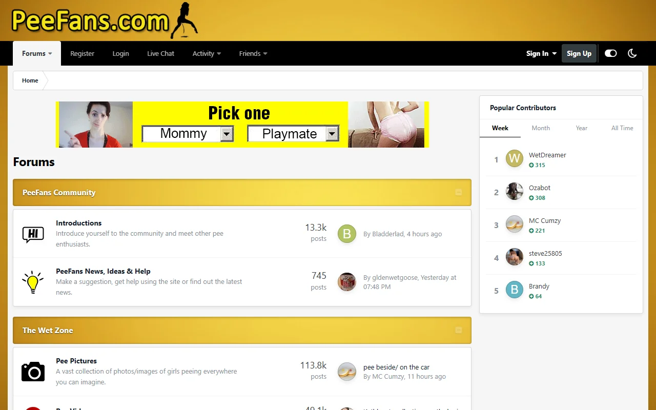 Screenshot: Peefans Screenshot of Peefans